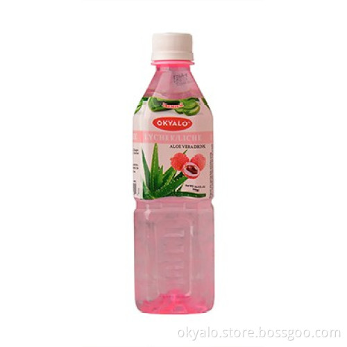 2017 Okyalo Lychee Aloe Vera Pulp Drink in 500ml, Okeyfood